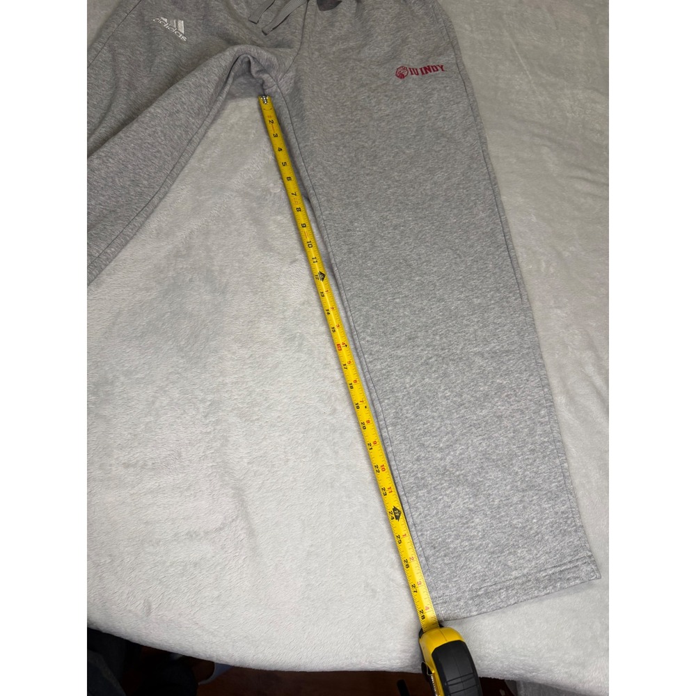 Adidas IU Indy Grey Fleece Sweatpants Mens Medium HR8486 Drawstring Athletic